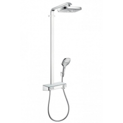 Dušo komplektas Raindance Select E 360 2jet ST Showerpipe EcoSmart baltas/chromas 27283400