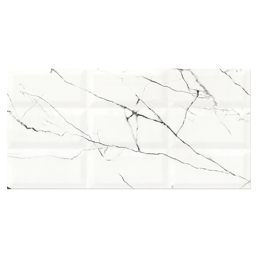 Arce white structure glossy 29,7x60 sienų plytelė